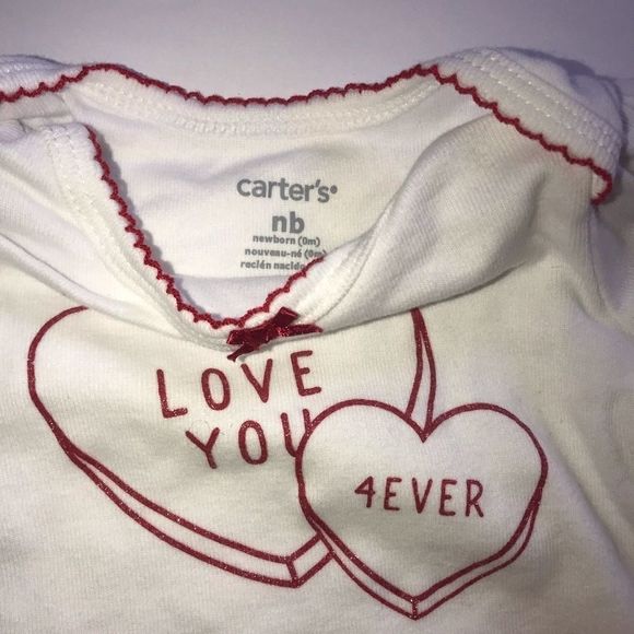 Newborn Valentine’s Day outfit red white hearts stripes tutu pants love baby - Picture 5 of 9